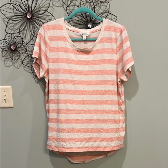 Market & Spruce Orange and Pink Relaxed Short Sleeve Tee - Picture 1 of 3